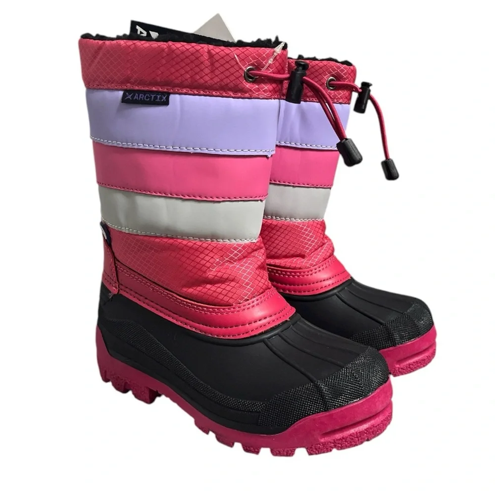 Arctix Kids' Patrol Winter Boots in Fuchsia, Purple, Black and Gray Sz 12